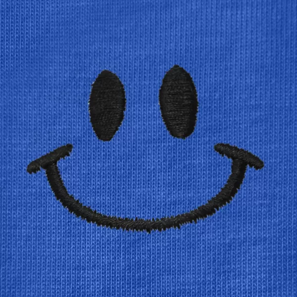 DALIX Smile Face Embroidered Soft Cotton Short Sleeve T Shirt Womens
