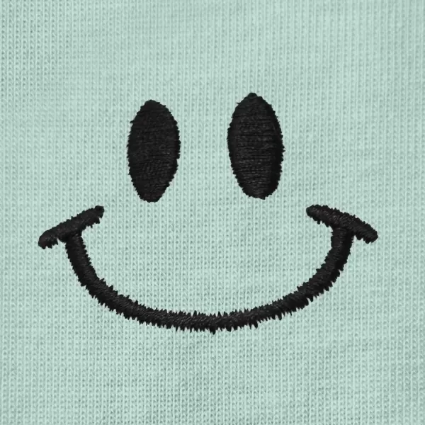 DALIX Smile Face Embroidered Soft Cotton Short Sleeve T Shirt Womens