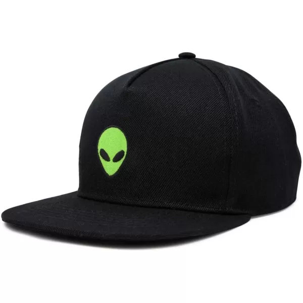 DALIX Alien Snapback Flat Bill Baseball Hat Embroidered Cap Mens