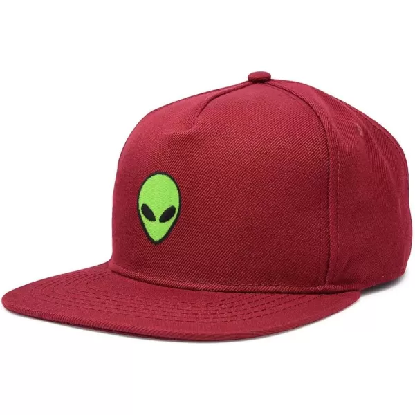 DALIX Alien Snapback Flat Bill Baseball Hat Embroidered Cap Mens