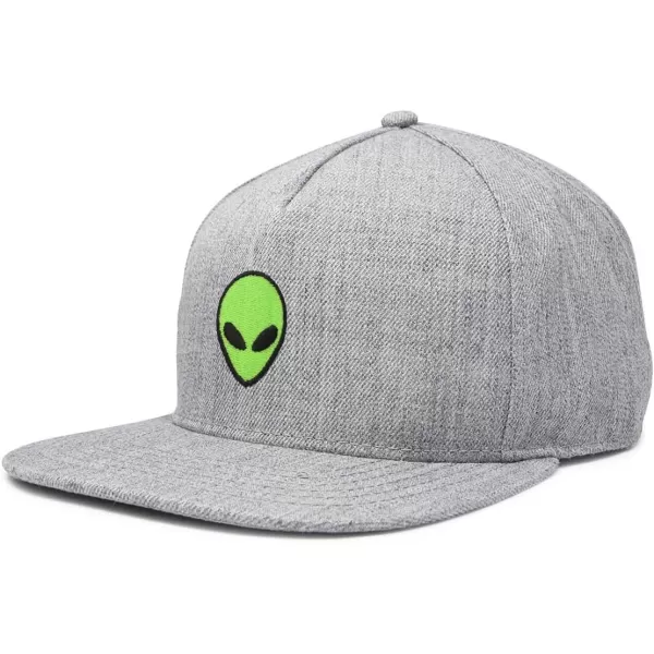 DALIX Alien Snapback Flat Bill Baseball Hat Embroidered Cap Mens