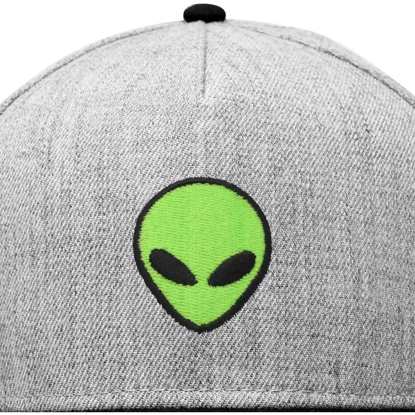 DALIX Alien Snapback Flat Bill Baseball Hat Embroidered Cap Mens