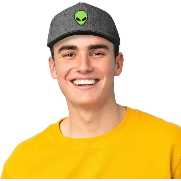 DALIX Alien Snapback Flat Bill Baseball Hat Embroidered Cap Mens