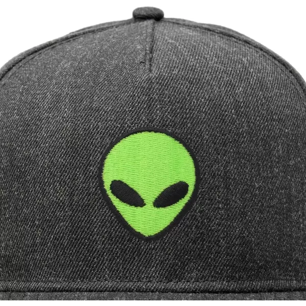 DALIX Alien Snapback Flat Bill Baseball Hat Embroidered Cap Mens