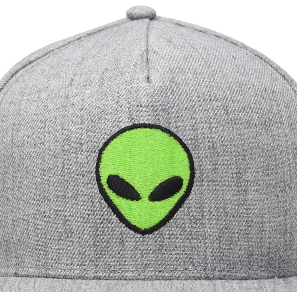 DALIX Alien Snapback Flat Bill Baseball Hat Embroidered Cap Mens
