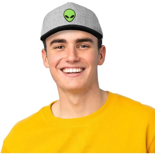 DALIX Alien Snapback Flat Bill Baseball Hat Embroidered Cap Mens