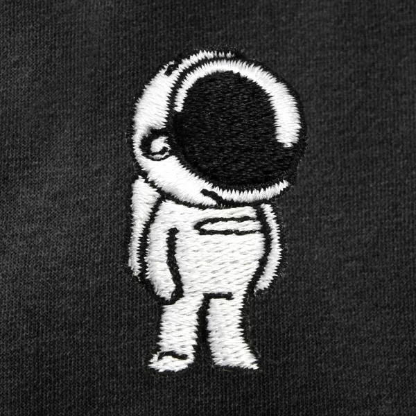 DALIX Astronaut Embroidered Fleece Zip Washed Hoodie Cold Fall Winter Women