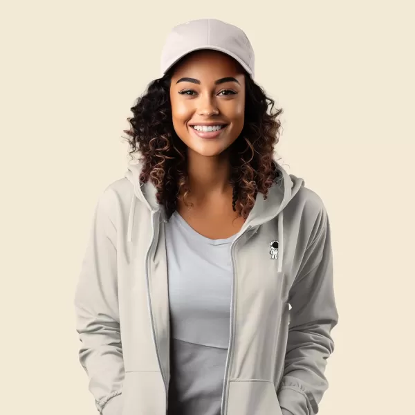 DALIX Astronaut Embroidered Fleece Zip Washed Hoodie Cold Fall Winter Women
