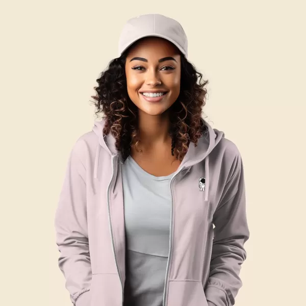 DALIX Astronaut Embroidered Fleece Zip Washed Hoodie Cold Fall Winter Women
