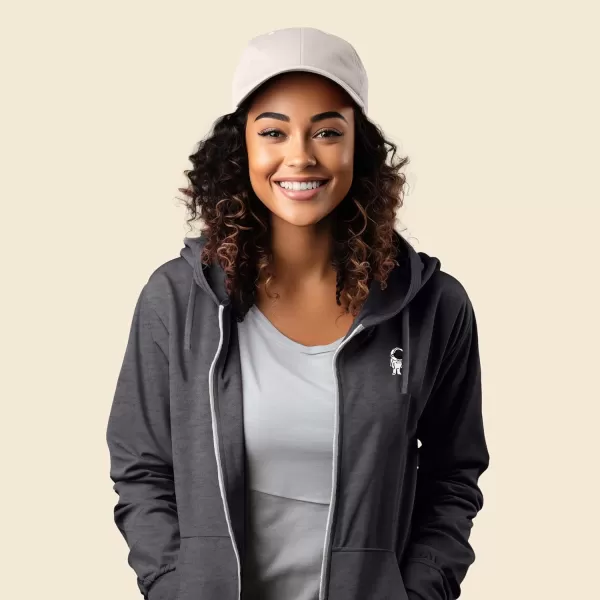 DALIX Astronaut Embroidered Fleece Zip Washed Hoodie Cold Fall Winter Women