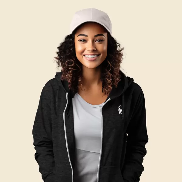 DALIX Astronaut Embroidered Fleece Zip Washed Hoodie Cold Fall Winter Women