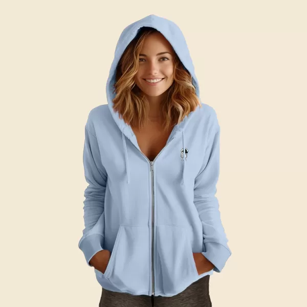 DALIX Astronaut Embroidered Fleece Zip Washed Hoodie Cold Fall Winter Women