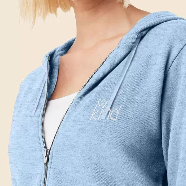 DALIX Be Kind Embroidered Hoodie Fleece Sweatshirt Zip Front Womens