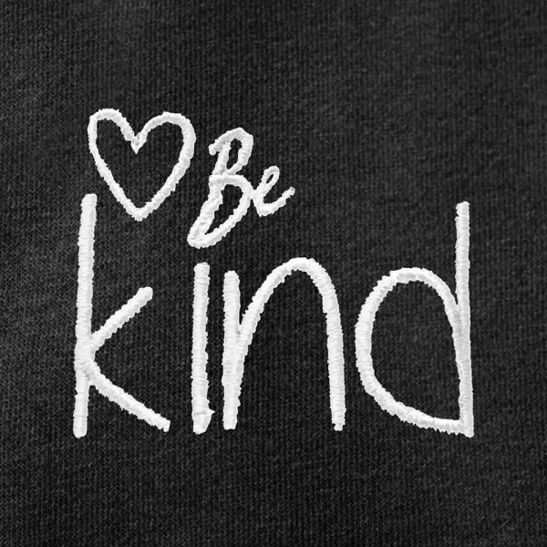 DALIX Be Kind Embroidered Hoodie Fleece Sweatshirt Zip Front Womens