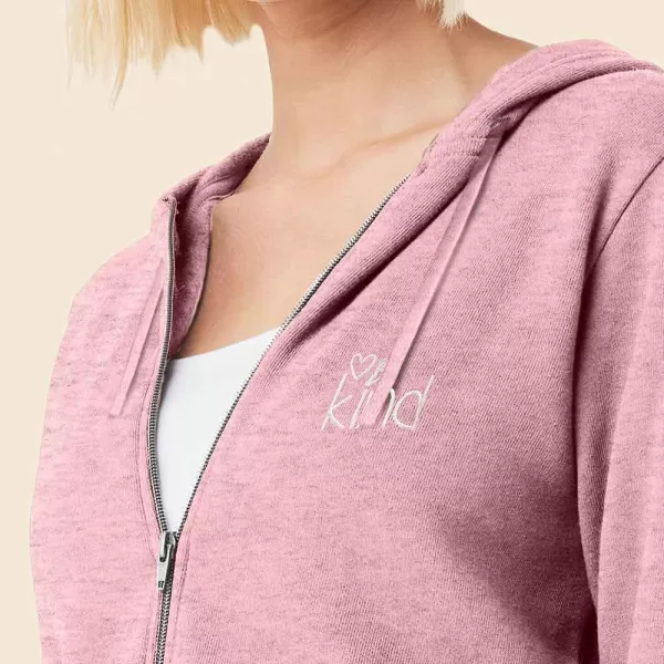DALIX Be Kind Embroidered Hoodie Fleece Sweatshirt Zip Front Womens