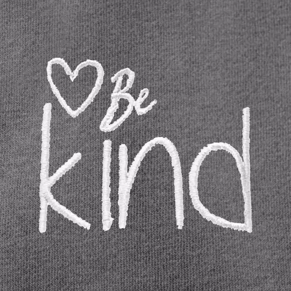 DALIX Be Kind Embroidered Hoodie Fleece Sweatshirt Zip Front Womens