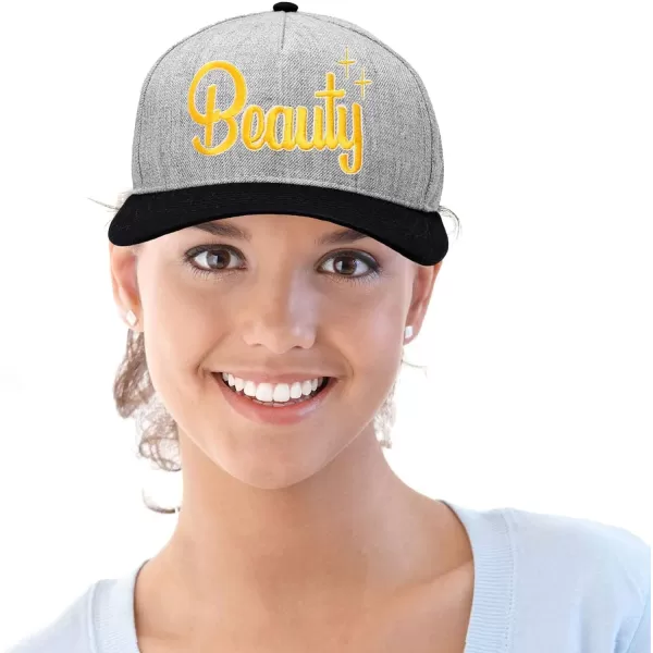 DALIX Beauty and Beast Hat Set Men Women Flat Bill Couples Cap