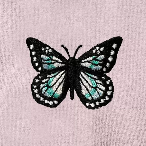 DALIX Butterfly Embroidered Fleece Zip Hoodie Cold Fall Winter Women