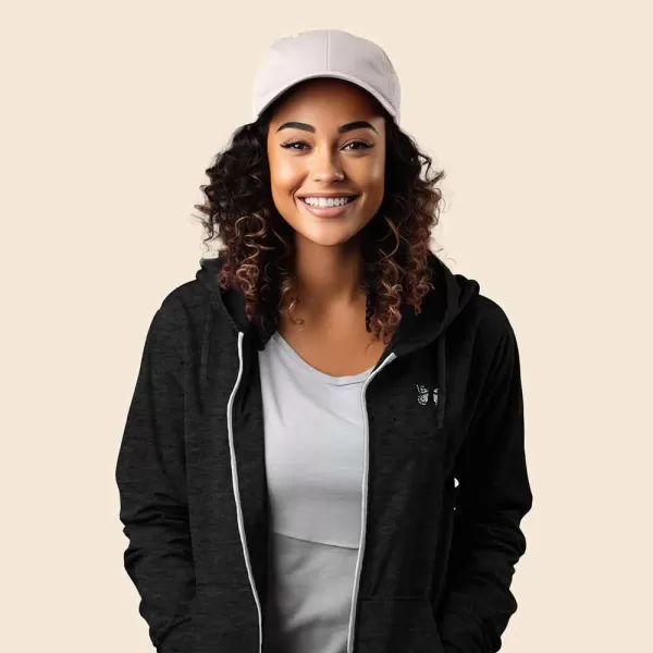 DALIX Butterfly Embroidered Fleece Zip Hoodie Cold Fall Winter Women