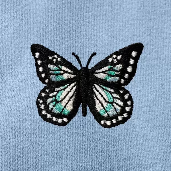 DALIX Butterfly Embroidered Fleece Zip Hoodie Cold Fall Winter Women