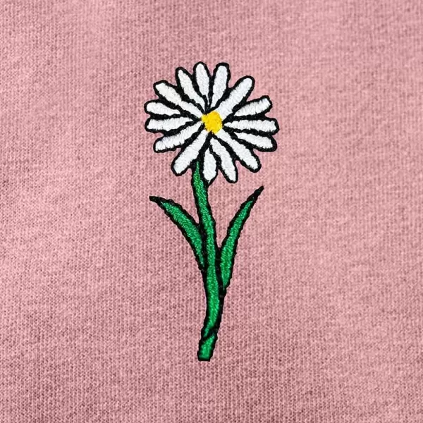 DALIX Daisy Embroidered Fleece Zip Hoodie Cold Fall Winter Women