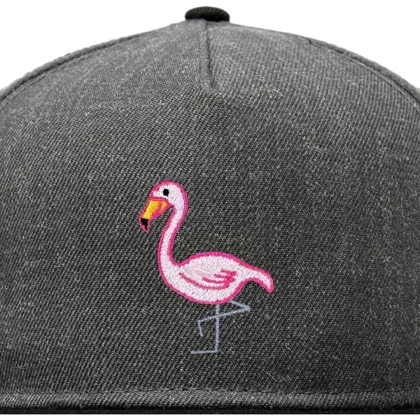 DALIX Flamingo Snapback Flat Bill Baseball Hat Embroidered Cap Mens