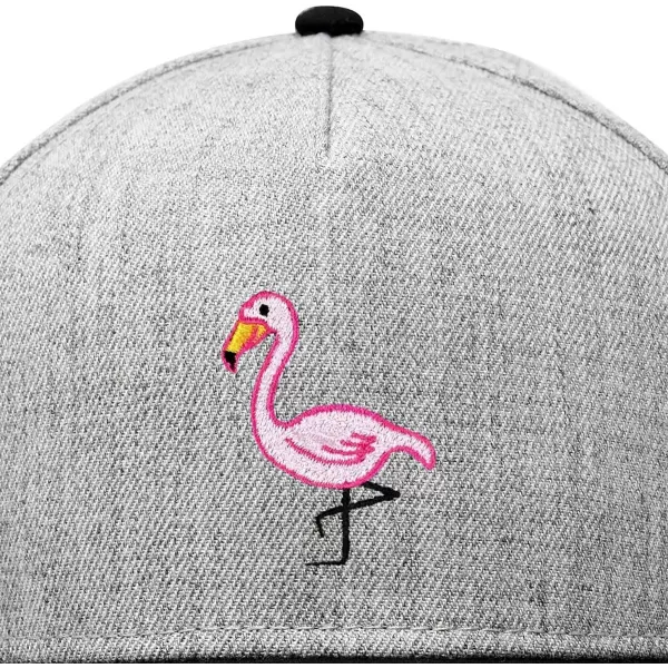 DALIX Flamingo Snapback Flat Bill Baseball Hat Embroidered Cap Mens
