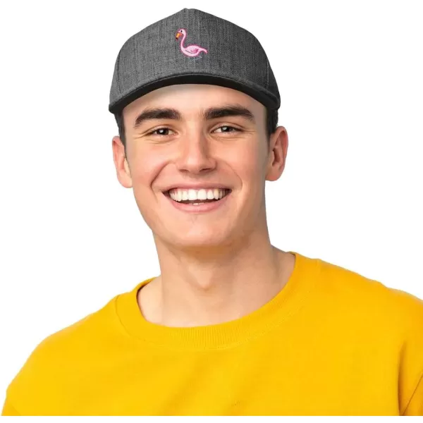 DALIX Flamingo Snapback Flat Bill Baseball Hat Embroidered Cap Mens
