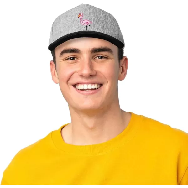 DALIX Flamingo Snapback Flat Bill Baseball Hat Embroidered Cap Mens