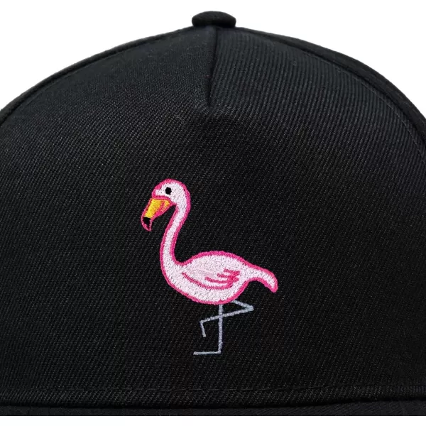 DALIX Flamingo Snapback Flat Bill Baseball Hat Embroidered Cap Mens