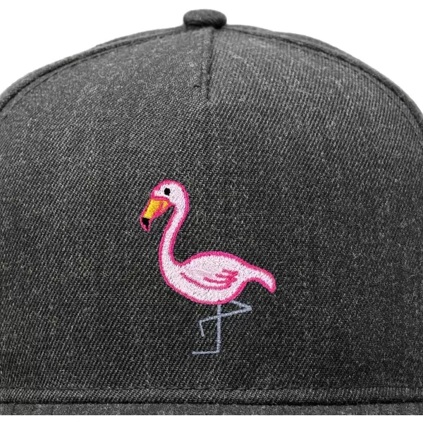 DALIX Flamingo Snapback Flat Bill Baseball Hat Embroidered Cap Mens