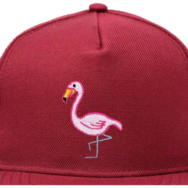 DALIX Flamingo Snapback Flat Bill Baseball Hat Embroidered Cap Mens