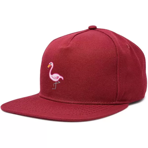 DALIX Flamingo Snapback Flat Bill Baseball Hat Embroidered Cap Mens