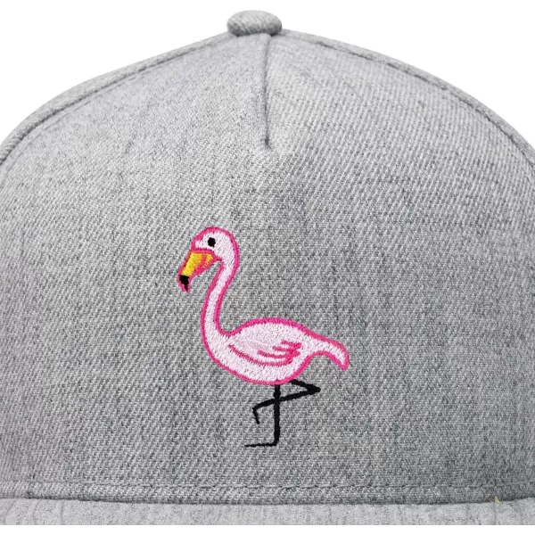 DALIX Flamingo Snapback Flat Bill Baseball Hat Embroidered Cap Mens