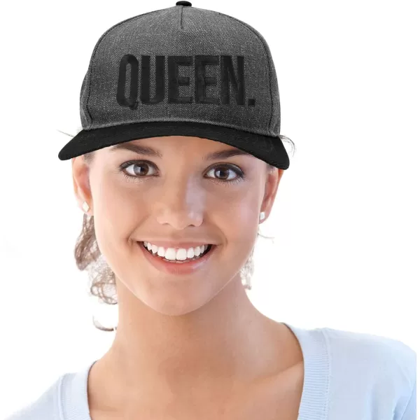 DALIX King Queen Hat Set Mens Womens Flat Bill Couples Cap