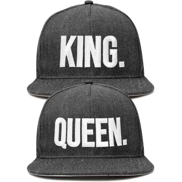 DALIX King Queen Hat Set Mens Womens Flat Bill Couples Cap