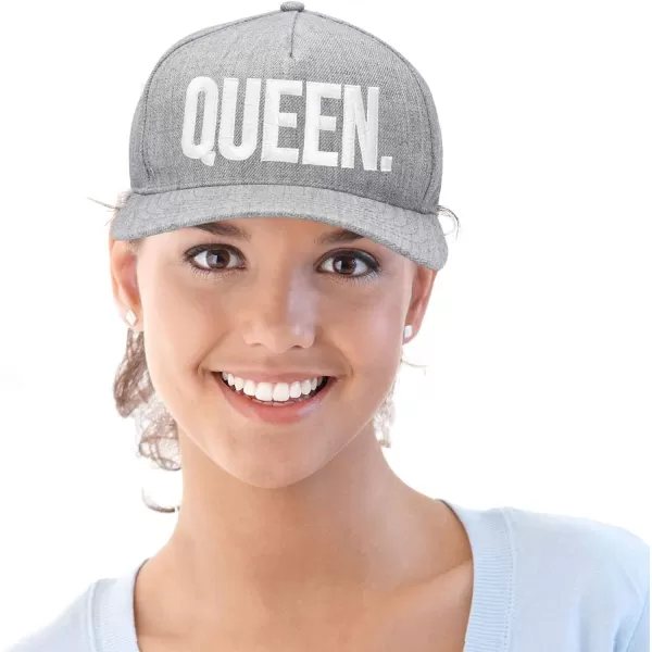 DALIX King Queen Hat Set Mens Womens Flat Bill Couples Cap