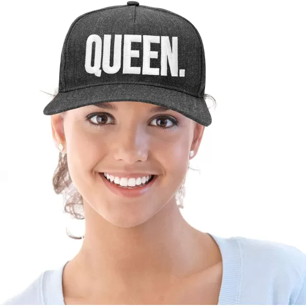 DALIX King Queen Hat Set Mens Womens Flat Bill Couples Cap
