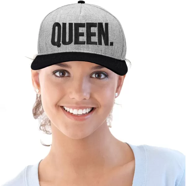 DALIX King Queen Hat Set Mens Womens Flat Bill Couples Cap