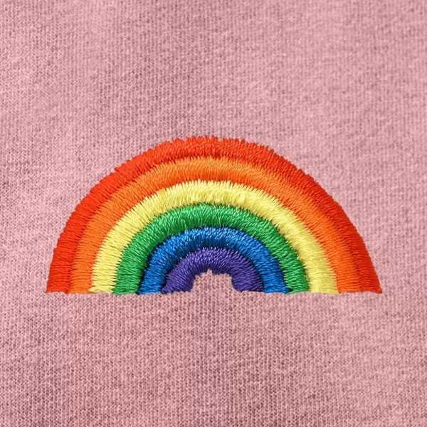 DALIX Rainbow Embroidered Fleece Zip Hoodie Cold Fall Winter Women
