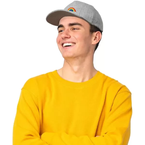 DALIX Rainbow Snapback Flat Bill Baseball Hat Embroidered Cap Mens