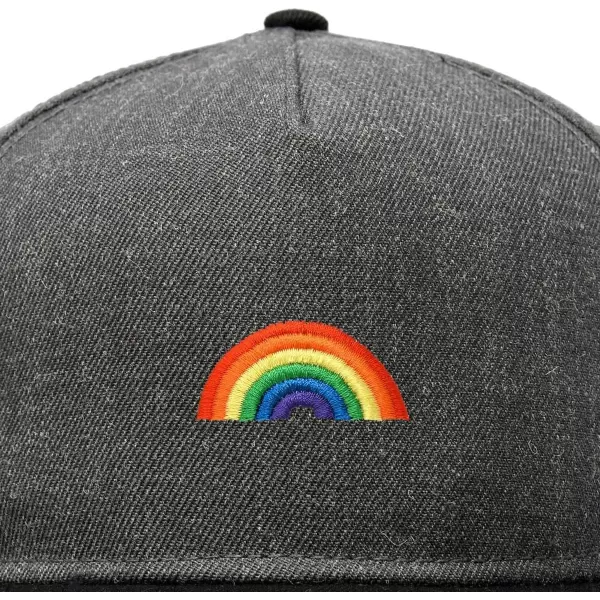 DALIX Rainbow Snapback Flat Bill Baseball Hat Embroidered Cap Mens