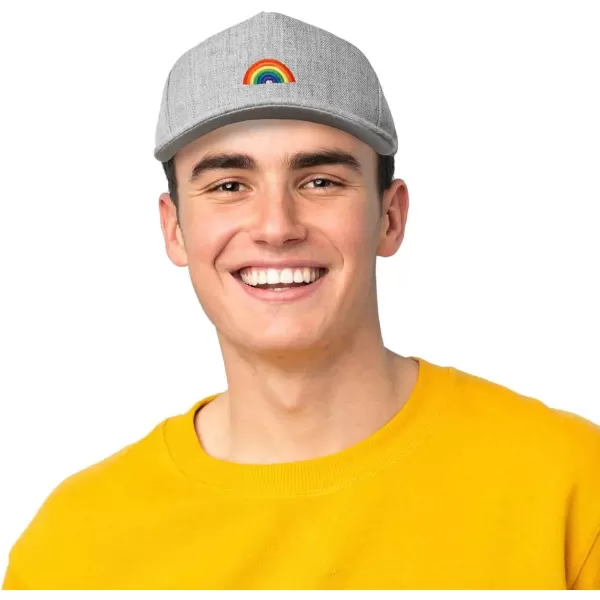 DALIX Rainbow Snapback Flat Bill Baseball Hat Embroidered Cap Mens