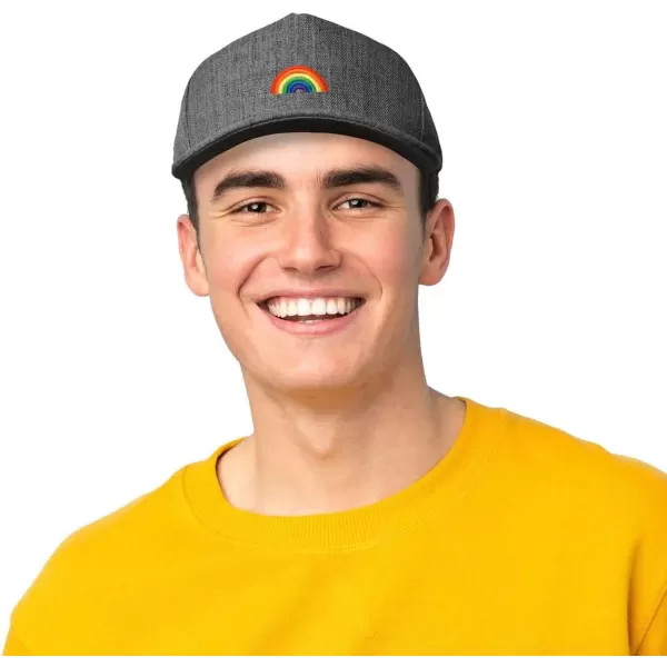 DALIX Rainbow Snapback Flat Bill Baseball Hat Embroidered Cap Mens