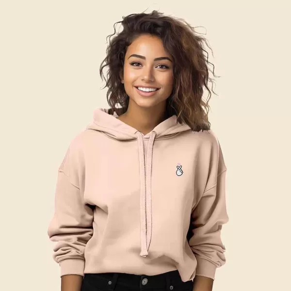 DALIX Snap Heart Embroidered Hoodie Fleece Sweatshirt Pullover Womens