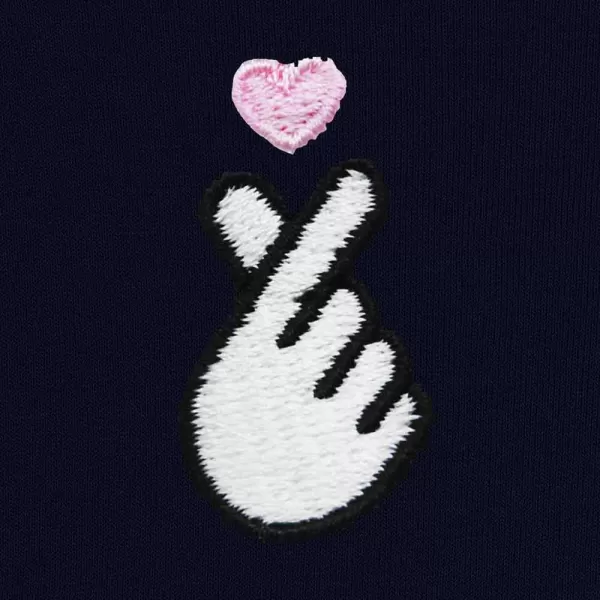 DALIX Snap Heart Embroidered Hoodie Fleece Sweatshirt Pullover Womens