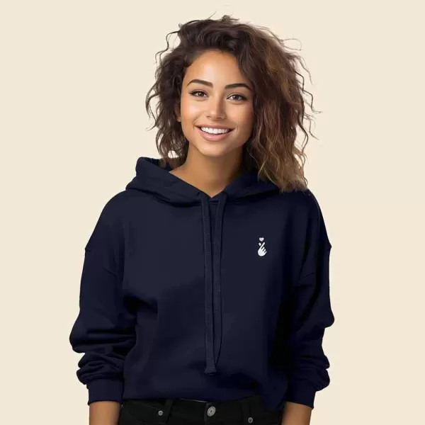 DALIX Snap Heart Embroidered Hoodie Fleece Sweatshirt Pullover Womens