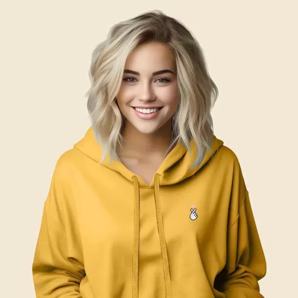 DALIX Snap Heart Embroidered Hoodie Fleece Sweatshirt Pullover Womens