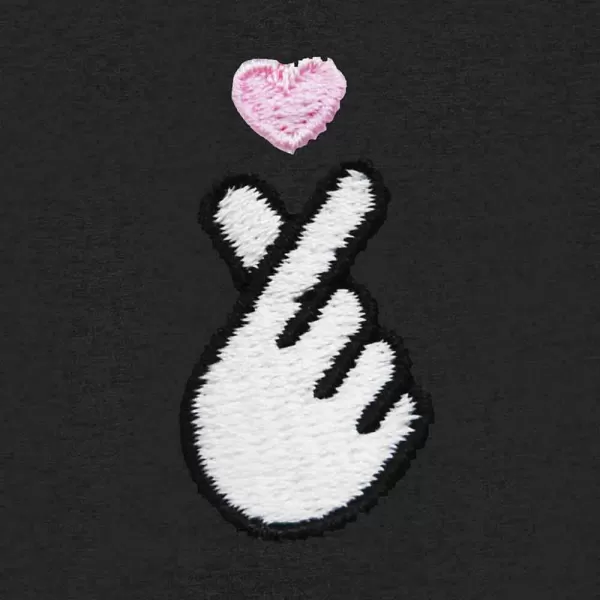 DALIX Snap Heart Embroidered Hoodie Fleece Sweatshirt Pullover Womens