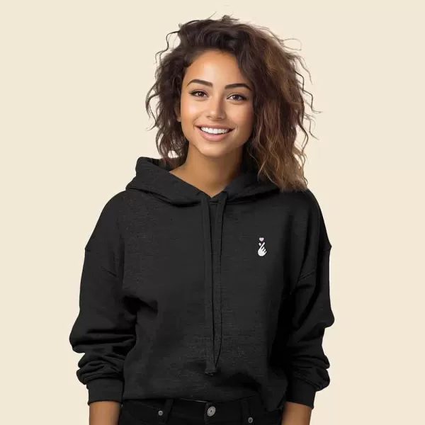 DALIX Snap Heart Embroidered Hoodie Fleece Sweatshirt Pullover Womens